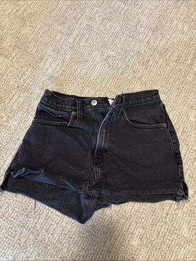 Abercrombie & Fitch Black Washed Denim Shorts
